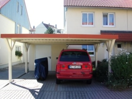 Doppel Metallcarports Verputzt
